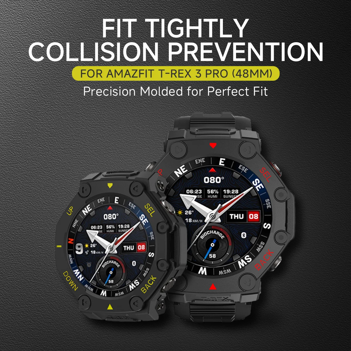 PC Protective Case for Huami Amazfit T-rex 3Pro 48mm Hollow Wear-resistant Protector Cover Shell Frame Smartwatch Accessories image 4