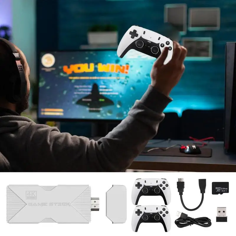 

Handheld Game Console 4K TV Game Stick With 64GB/128GB Emuelec 4.3 System Built-in 30000/40000 Games For Classic Game Lovers