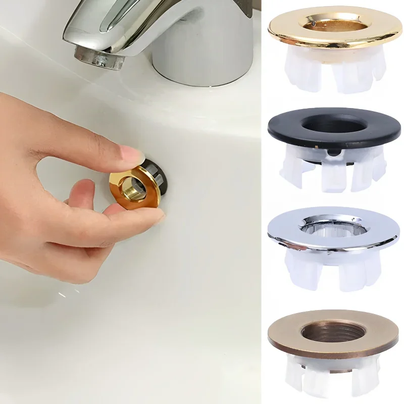 

Bathroom Basin Faucet Sink Overflow Cover Brass Six-foot Ring Insert Replacement Hole Cover Chrome Trim Bathroom Accessories