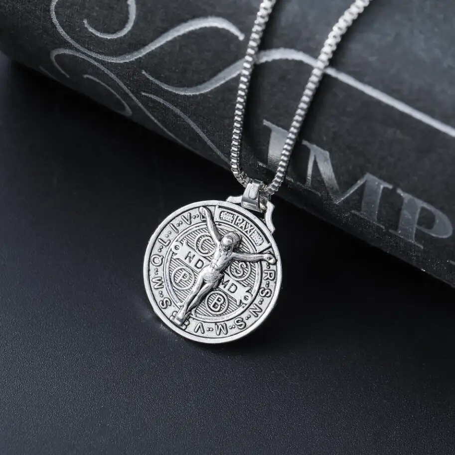 1-шт-ожерелья-с-подвеской-saint-медаль-Бенедикта-крест-с-распятием-24x21-мм-и-24-дюймовой-цепочкой-n1658