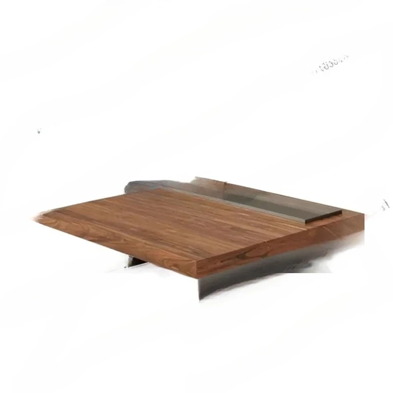 Modern simple solid wood square coffee table  minimalist suspended walnut