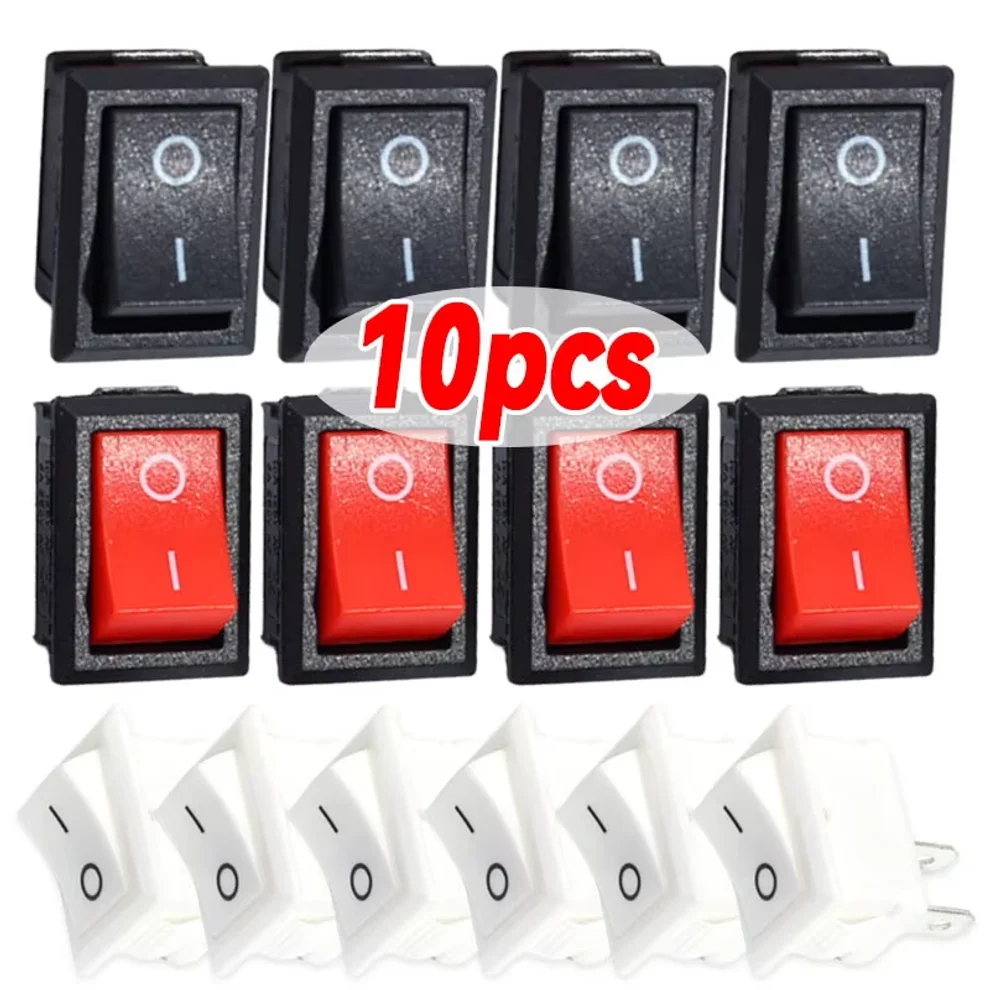 

5/10Pcs Push Button Switch 21x15mm SPST 2Pin 6A 250V KCD11 Snap-in on/Off Rocker Boat Home Motorcycle Switch Black Red White