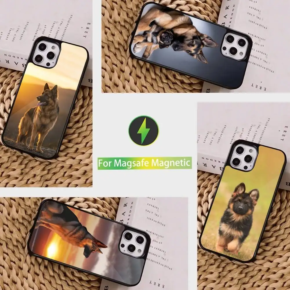 

Animal German Shepherd Dogs Case For iPhone 16,15,14,17,13,12,11,Pro,Max,Plus,Mini, Magsafe,Magnetic Wireless Charging Case