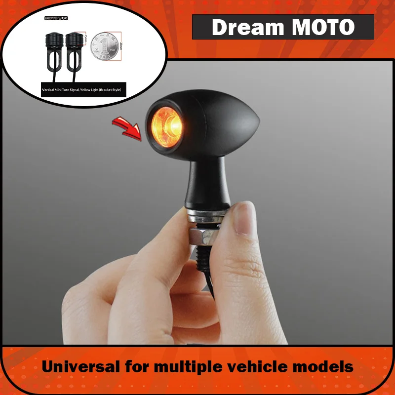 【Premium】For Retro cruiser motorcycles are retro with mini LED turn signals, and electric vehicles are equipped with 12V front a