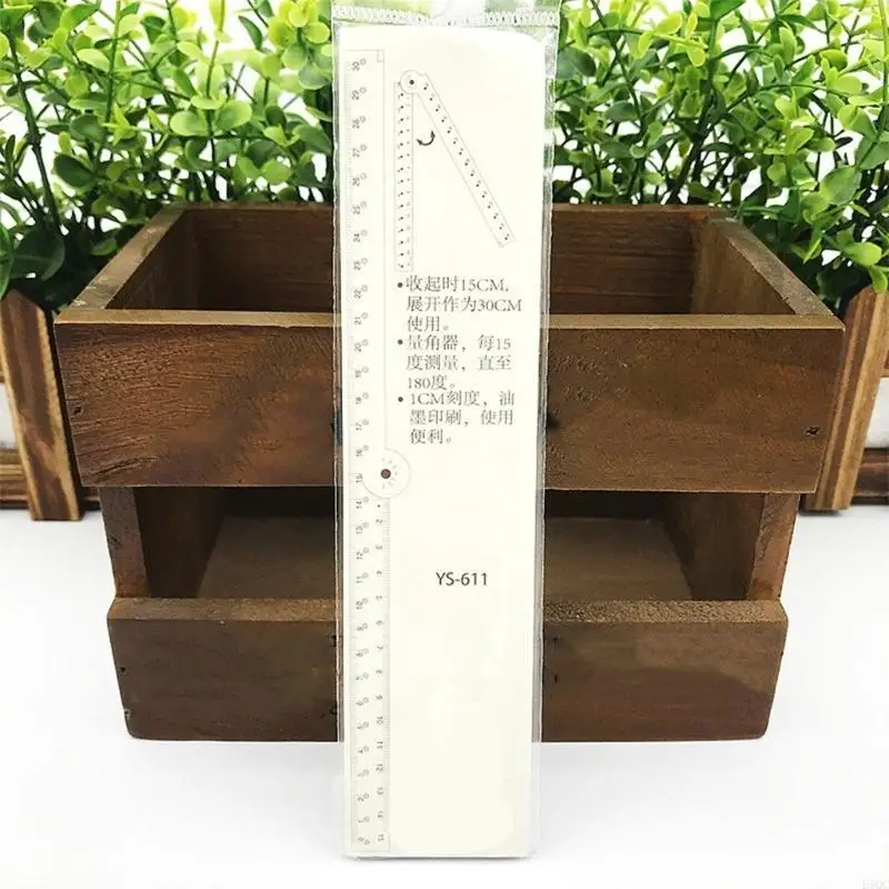 Acrylic Transparent Sliding Paper Cutter Foldable Ruler Precisions Cutting Edgeds For Office School Artwork D5QC