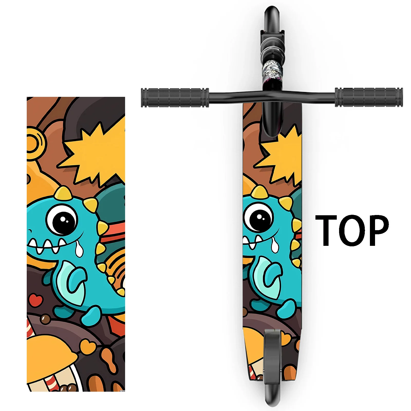 

1 большой милый мультяшный стикер с динозавром для самоката, декоративная наклейка для самоката/скейтборда, персонализированная наклейка для декора тела самоката/скейтборда.