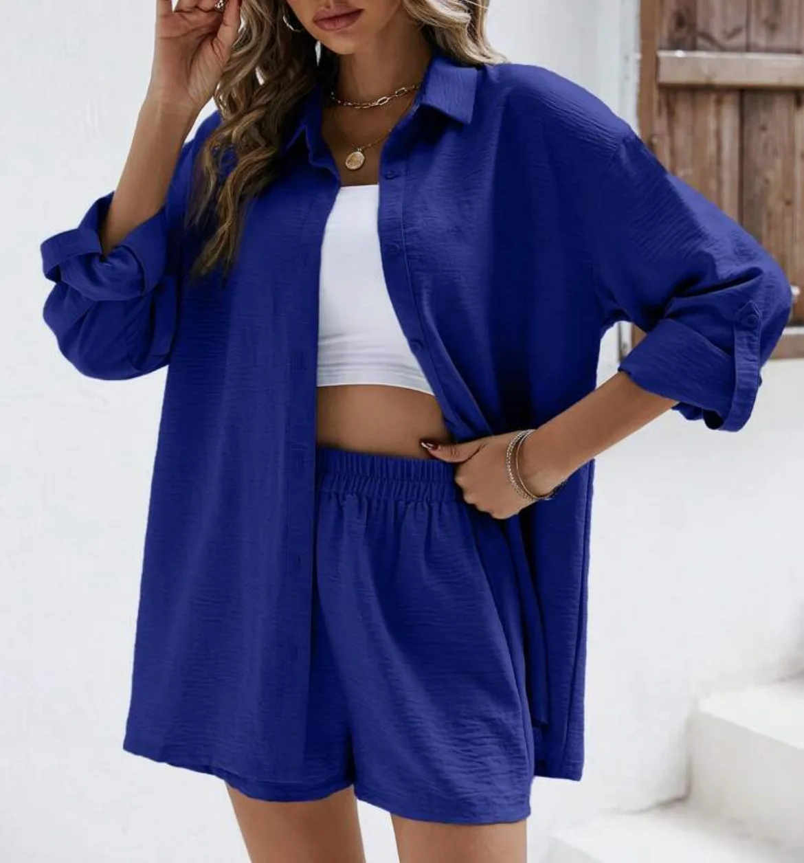 Neue Frauen Casual Lose tops + Kurze Hosen Sets Für Frauen 2025, Sommer Frauen Zwei Stücke Set Weibliche Outfit Kleidung reine Baumwolle Set