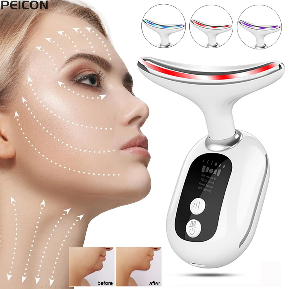 Masajeador Facial EMS, microcorriente Facial, masajeador de Estiramiento Facial, terapia de luz roja, masajeador antienvejecimiento, dispositivo de estiramiento de la piel