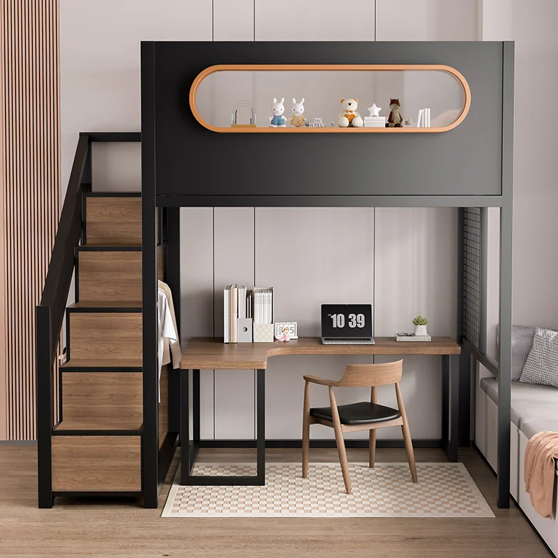 Tree house elevated bed Small apartment type on the bed and off the table Combined bed Upper and lower bunks Mother and