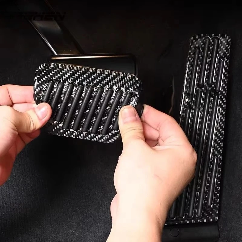 Car Accelerate Brake Pedal Real Carbon Fiber For BMW 1 3 4 5 6 7 Series E90 E91 E84 E60 F10 F20 F30 F31 F32 F33 F34 F36 F07 LHD