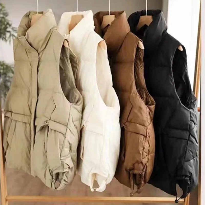 Autumn Winter Women Oversize Down Waistcoat Jacket Light Thin White Duck Down Vest Coat Parkas Ladies Warm Sleeveless Short Tank