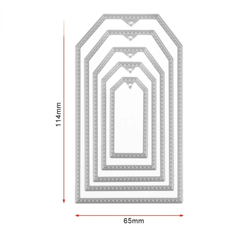 5pcs/set Square Frames Metal Cutting Dies Stencils 5pcs For DIY Scrapbooking Decorative Embossing  Paper Card Making