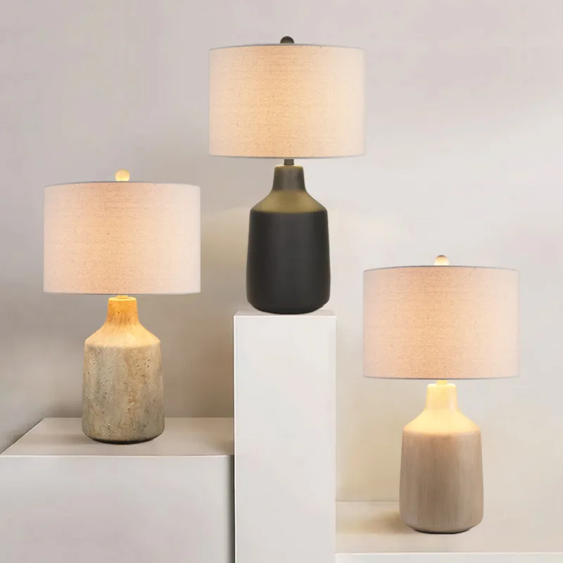 وابي سابي نمط غرفة نوم السرير الجدول مصباح اليابانية الراقية الإبداعية الاسمنت مصباح الرجعية الإقامة المنزلية غرفة المعيشة دراسة تركيب المصابيح