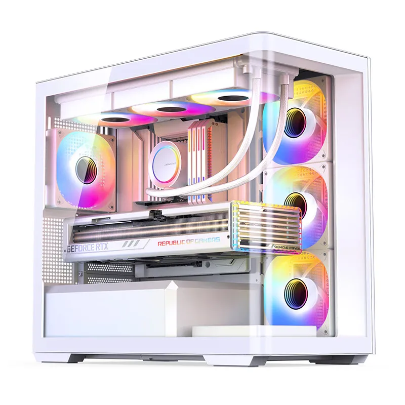 Imagem -04 - Jonsbo-matx Curved Case de Vidro Temperado Desktop pc Game Chassis para 360 Water Cooler Tipo-c Gen2 Quarto Vista Mar D300