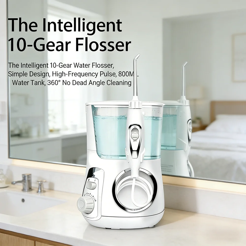 

Home Use Electric Dental Water Jet 10 Adjustable Modes 5 Nozzles 800ML Tank Oral Irrigator Deep Teeth Cleaning Reduce Bad Breath