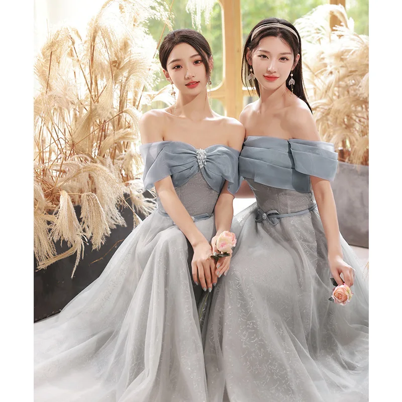 

ey Maidsmaid Dr Gown Ele High Waist A-Line Skirt Wedding Sister's Dr Spring New Arrival Versatile Casual Wear