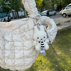 2024 New Hot Kawaii Miffys Keychain Pendant Cute Striped Rabbit Doll Bag Accessories Cartoon Anime Decoration Girl Birthday Gift