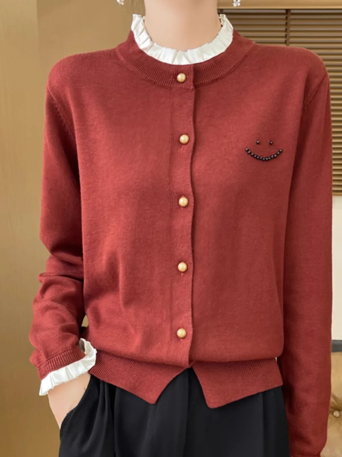 2024年春秋新作 スレ レディース ニット オープンカーディガン ルーズ ロング丈 ラウンドネック セーター アウター おしゃれ ベースレイヤー