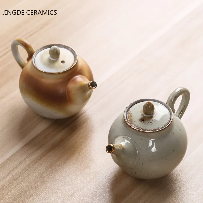 150ml Retro Kiln Change Coarse Pottery Tea Pot Handmade Filter Beauty Tea Kettle Household Drinkware Tea Ceremony Accessories