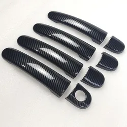 For VW Passat B5 Golf Mk4 Polo Jetta Skoda carbon Door Handle Cover Catch Trim Molding Bezel Cap Garnish Decoration Accessories