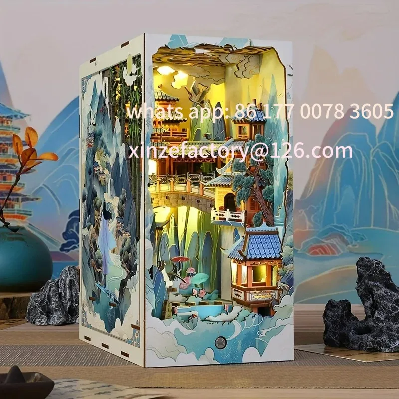 

Customizable Home Decor Micro Model,The perfect gift for teenagers and 1pc,DIY Book Nook Kit,Assembly Model Kit,Bookshelf Decor