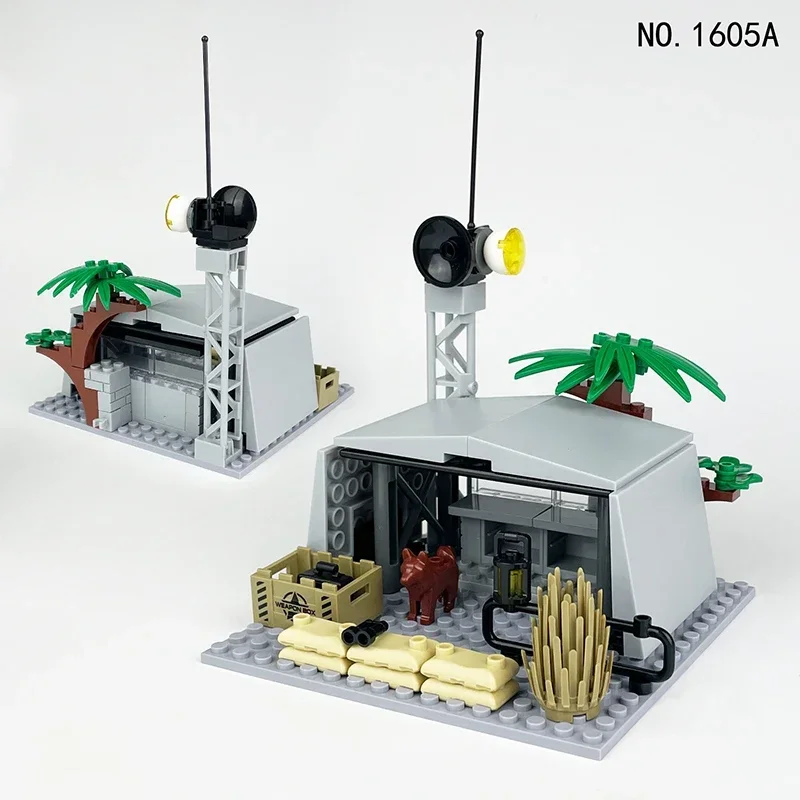Military Moc Series Small Radar Station Command Post Building Blocks Bricks Toys Gifts with high quality