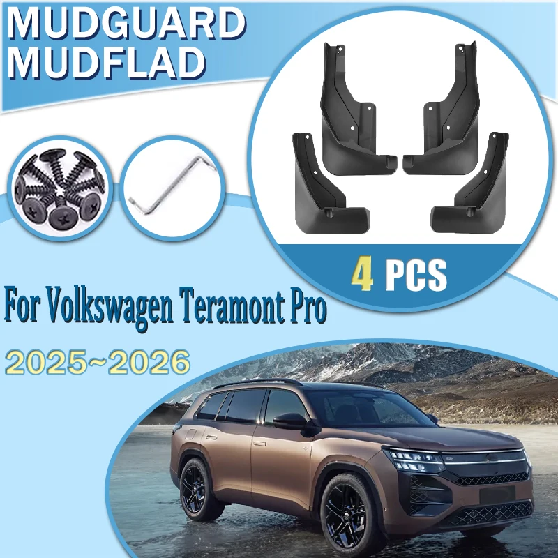 

Car Mudguard For Volkswagen Teramont Pro 2025 2026 VW Atlas MudFlaps Fender Mud Guards Dust-proof Splash Mudguards Accessories
