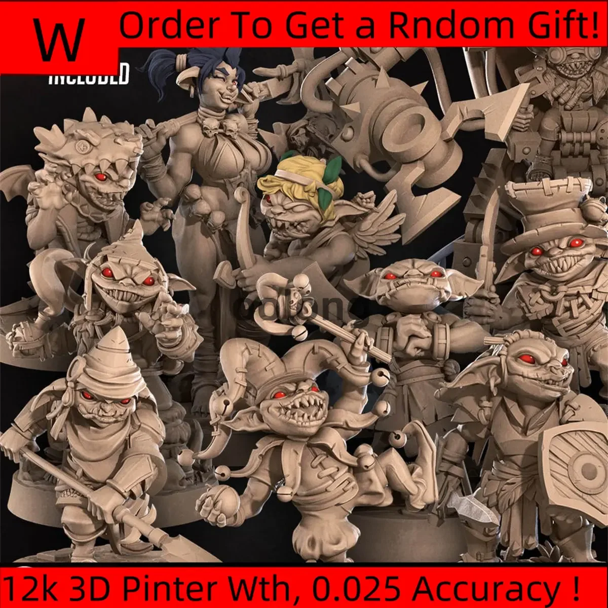 Miniature Resin Model Goblin Goblin Queen, Alchemist, Monk, Clown, Thief, Warrior DND Pawn Model Unpainted