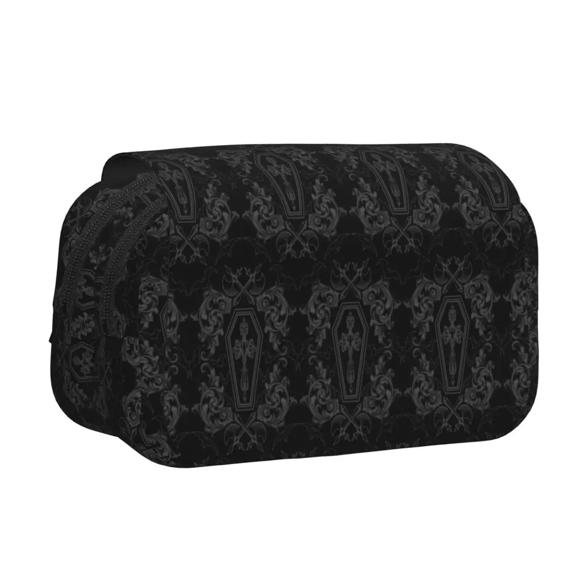 Goth Black Bats Federmäppchen, Stifthalter, Hartschale, Leder, großes Fassungsvermögen, Stiftbox, Bleistiftbeutel für Studenten, Geschenke