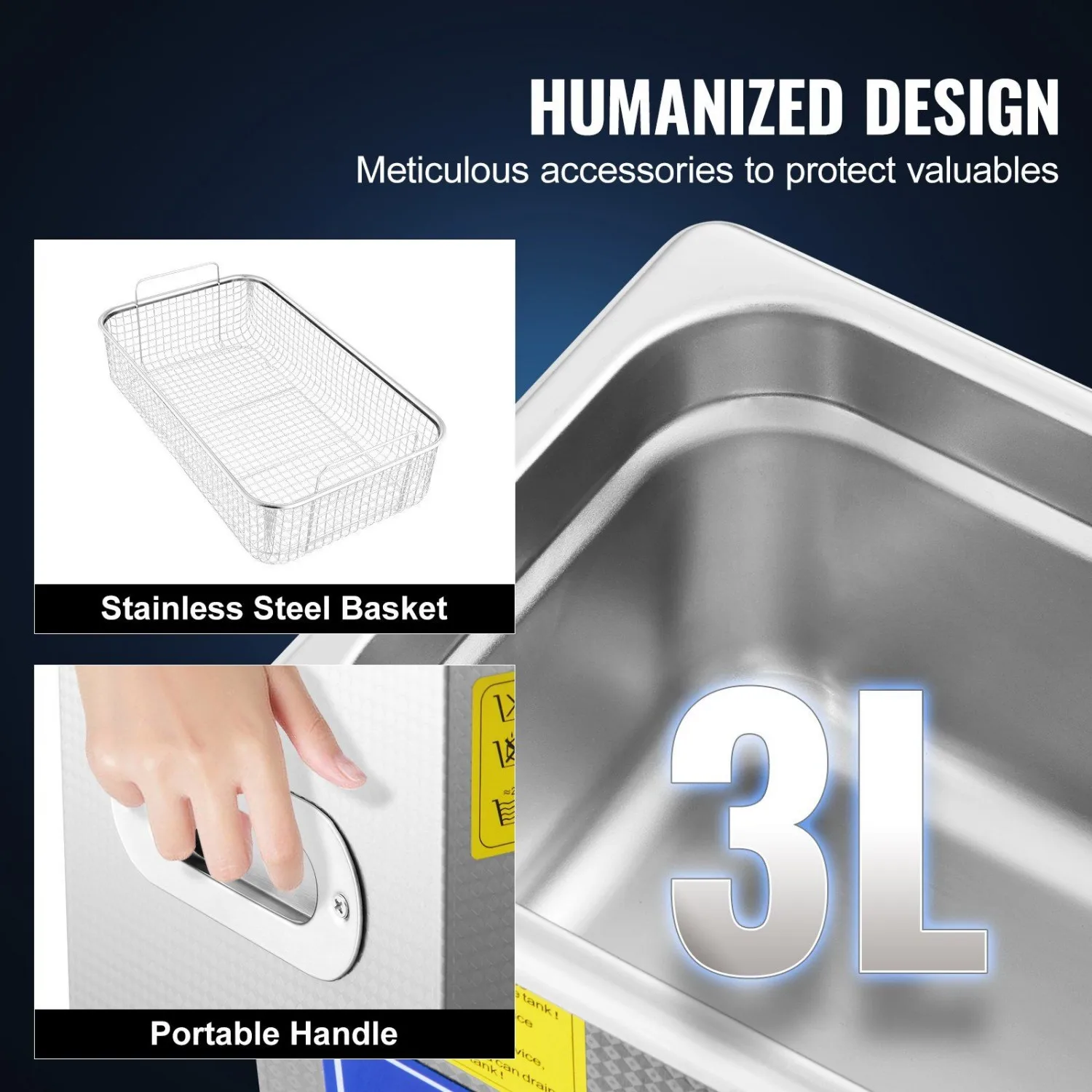 가열 기능이 있는 전문가용 40kHz 초음파 세척기 - 보석, 안경, 시계용 2.85L SUS304 스테인리스 스틸 탱크