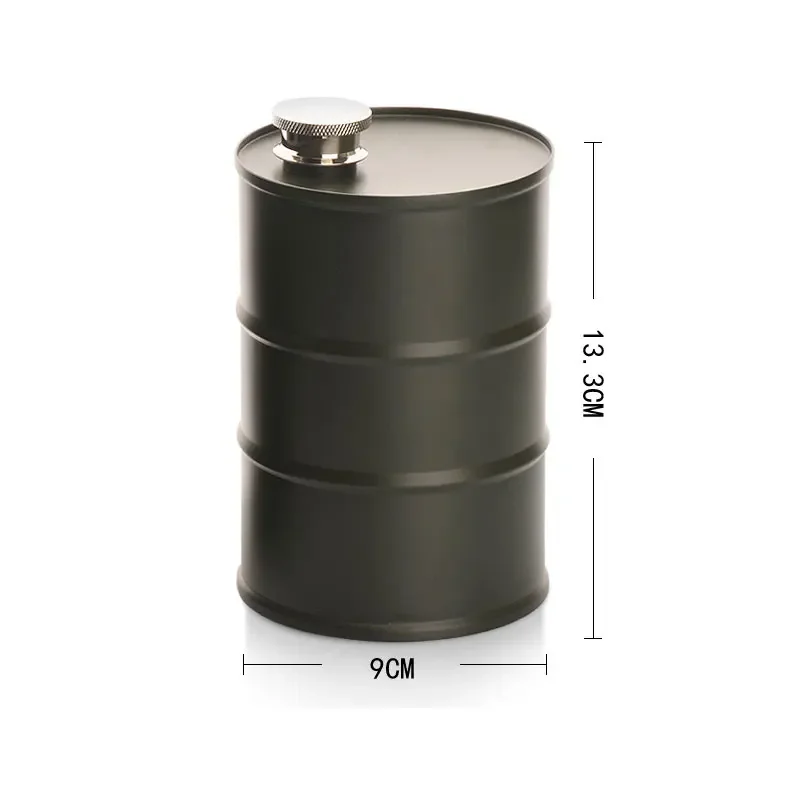 750ml Gasoline Barrel Jug 304 Stainless Steel Cylindrical Jug Portable Portable Outdoor Personalized Wine Barrel Jug