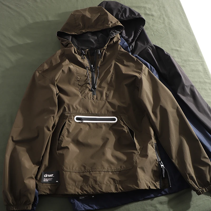

Outdoor Professional Men's Windproof and Waterproof Flight Jacket Half Zipper Pullover Hoodie Loose Hooded Assault Sweater