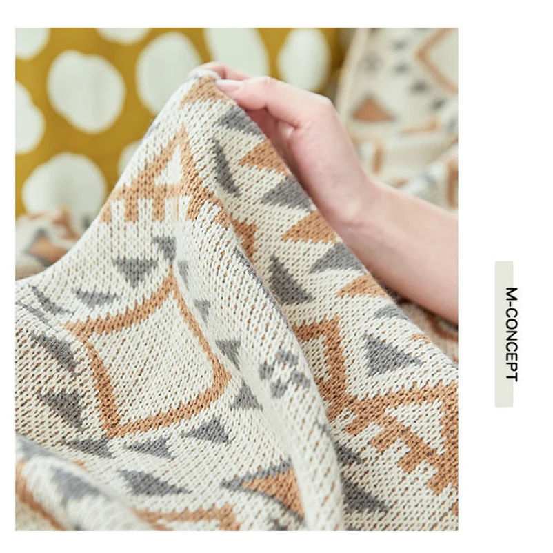 Soft Tassel Knitted Blankets Plaid Bohemian Tapestry Nap Blanket Vintage Autumn Winter Decor Blanket Sofa Cover Deken Cobertor