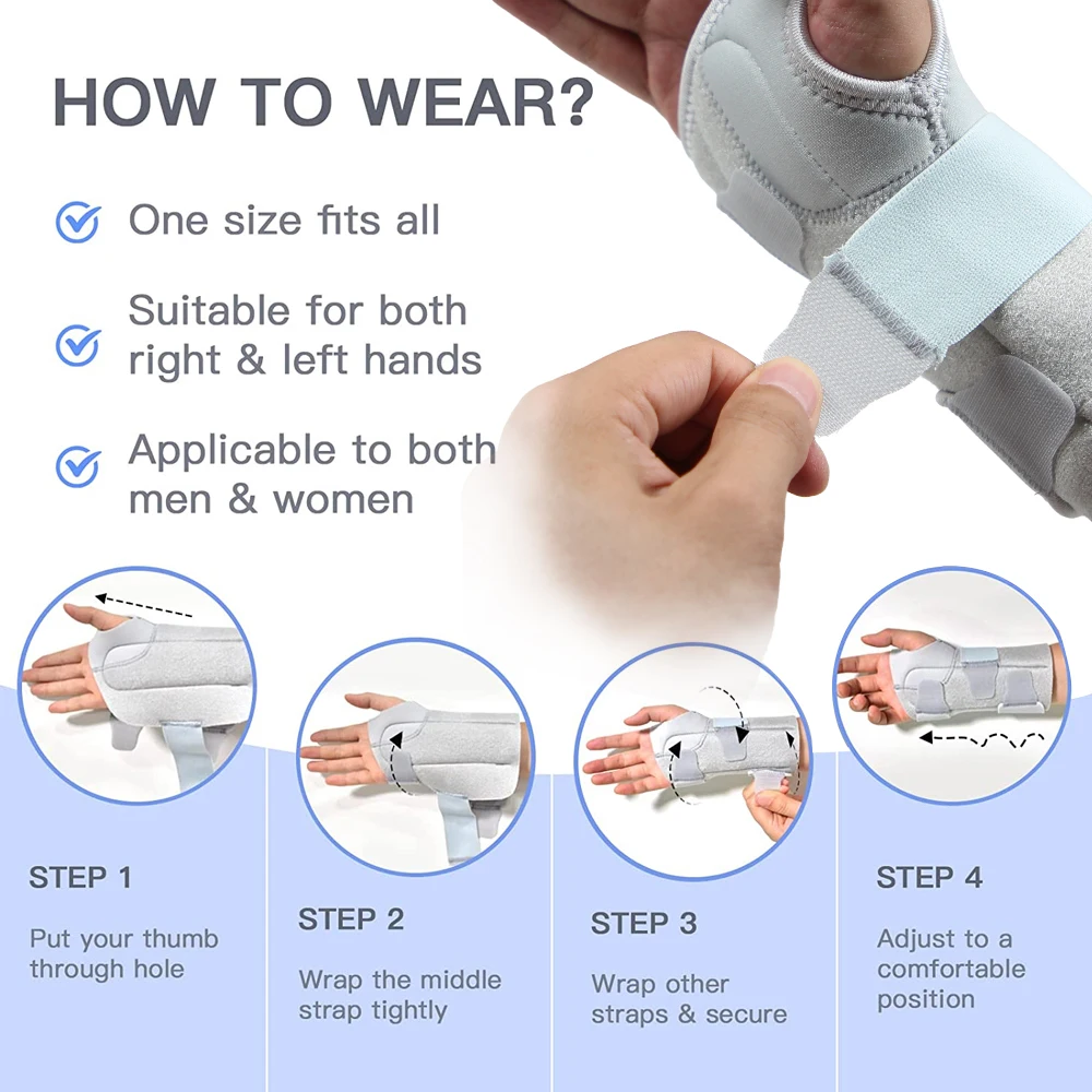 1PCS Wrist Brace Carpal Tunnel Support Pain Relief Women Men Adjustable Wrist Guard Fit Right Left Hand for Arthritis Tendonitis