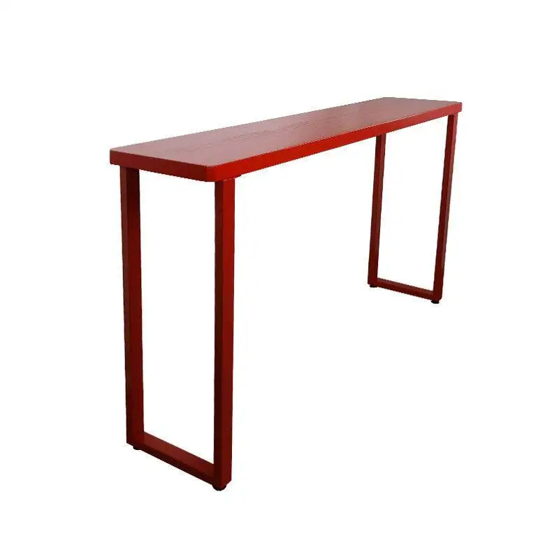 Bar Solid wood home against the wall Narrow table Window sill Table and chair combination Red strip table