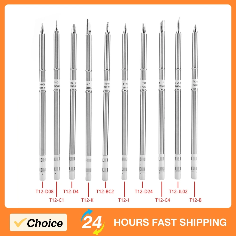 T12-Series Soldering Iron Tips for FX-951 Rework Station T12(BC2 D4 JL02 I D08 C1 B C4 D24 K) Soldering Station Tip Welding Tool