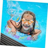 Girl's goggles, cute cartoon children's diving goggles, anti fog swimming equipment with earplugs, goggles