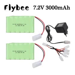 (Tamiya 플러그) 3000mah 7.2V 배터리, Rc 장난감 자동차 RC 탱크 RC 트럭 RC 로봇 건 배터리, NiMH AA 7.2v 2400mah 배터리 팩