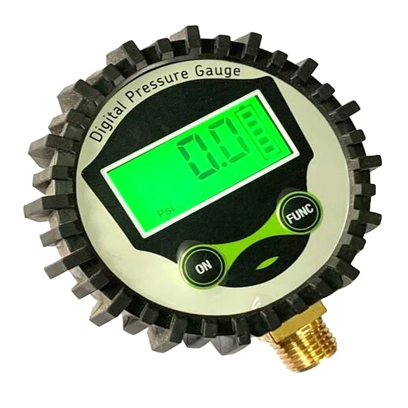 เครื่องวัดความดันสูงแบบดิจิตอล Manometer พร้อมขั้วต่อด้านล่าง G1/G1/2 และตัวป้องกันยาง 0-250psi ความละเอียด 0.1psi Dropship