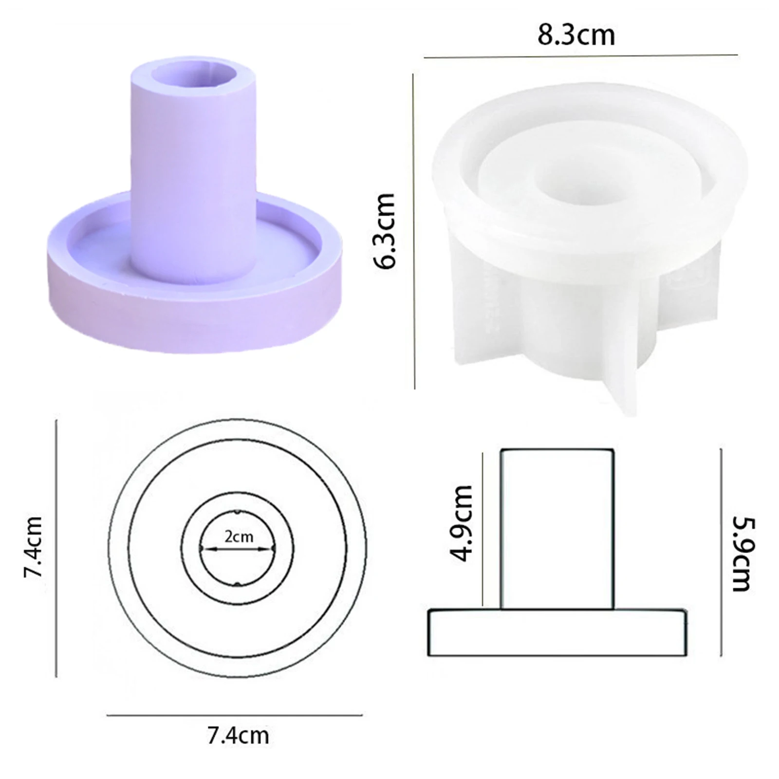 Candle Holder Silicone Compatible with Standard Wax Pouring Techniques for Hexagon Round and Small Round Outputs