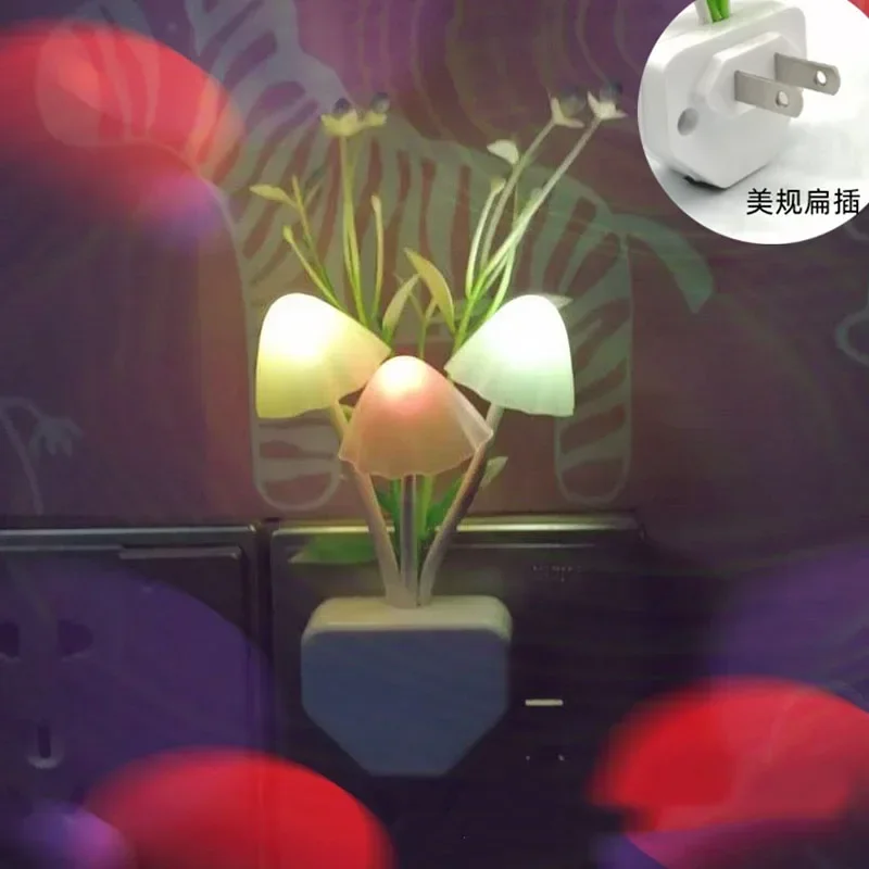 カラフルなLEDライトコントロール,蓮の葉,水生植物,キノコ,創造的な常夜灯,子供部屋用,新しい