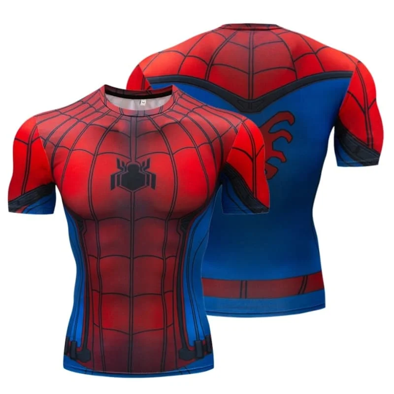 Superhelden-Spider-Man 3D-Druck-Trikot-T-Shirt für Herren, atmungsaktiv, schnelltrocknend, kurzärmelig, Sommer-T-Shirt, passende Familienkleidung – Detail 4