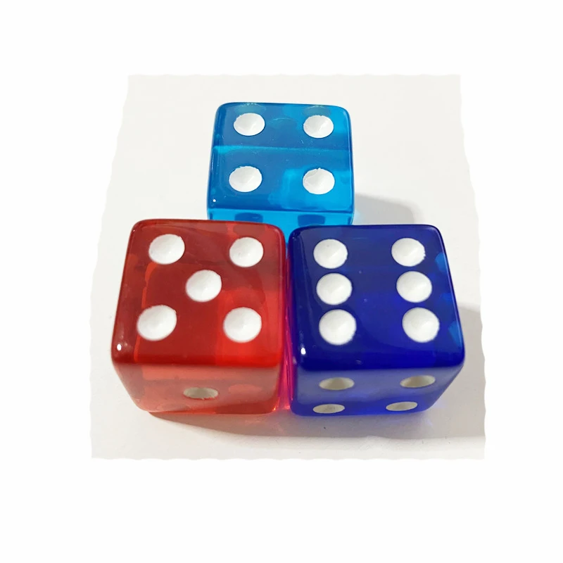 10pcs/lots 19mm Cubic Transparent Colorful Red Exquisite Dice Collection Decoration Game Dice High Quality Dices