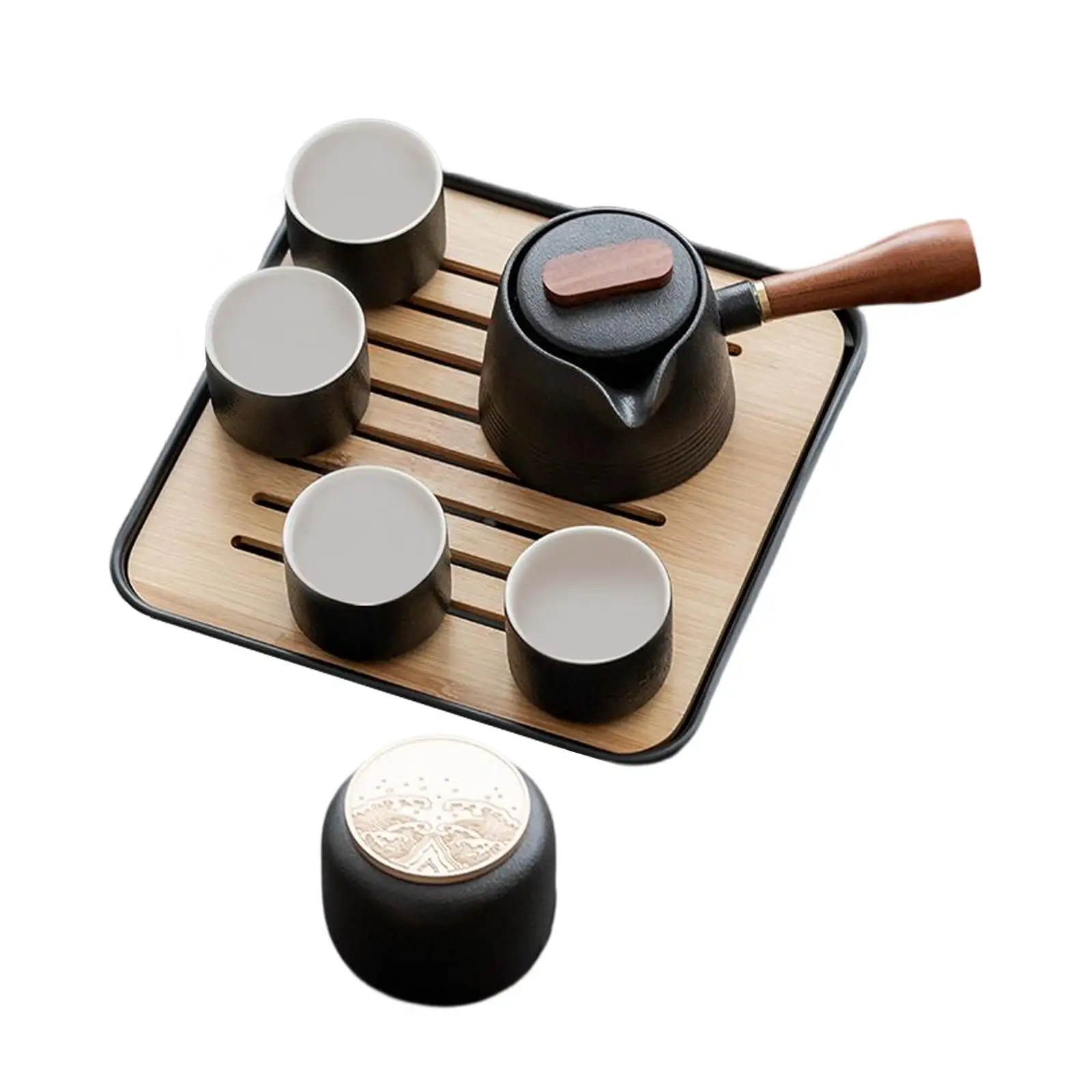 7Pcs Porcelain Kung Fu Tea Set Four Cups Teaware Tea Maker and Infuser Portable