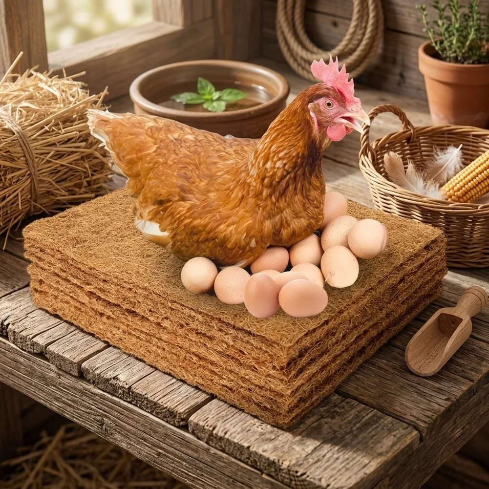 Egg Laying Mats Chicken Nesting Pads Natural Coconut Coir Effective Drainage Washable With Soap For Egg Laying