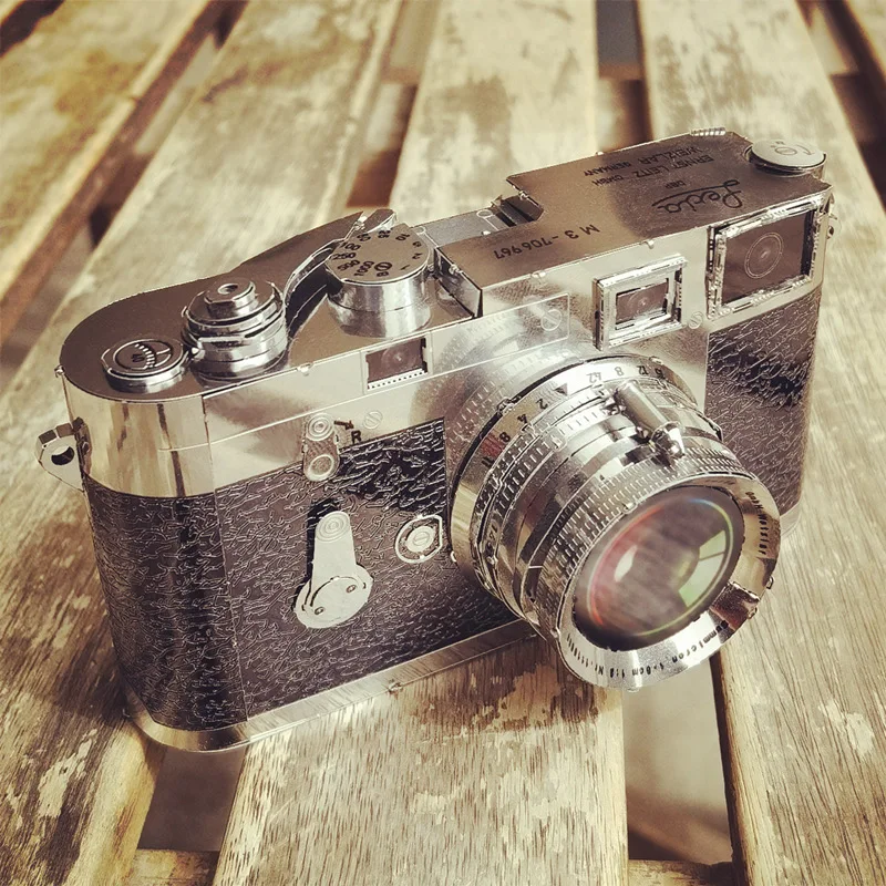 M3 Camera 3d Metal Puzzle Glue-free All Metal Color Emulation Camera DIY Assembly Model Kits Jigsaw Puzzle Toys for Adult