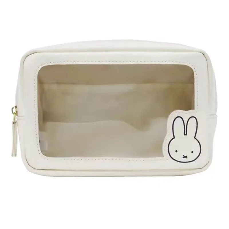 Kawaii Miffy Translucent  Makeup Bag Large Capacity Waterproof Portable Travel Toiletry Storage Bag Christmas Gift for Girls