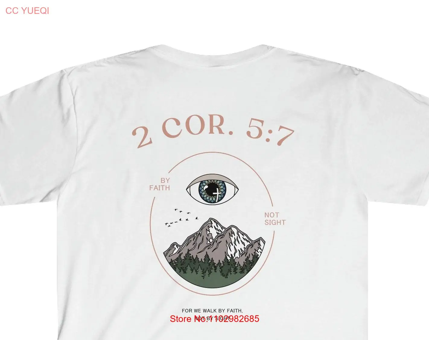 Camiseta Softstyle By Faith Not Sight 2 Corinthians 5 7 Christian Apparel Caleb Einolf Designs mangas compridas ou curtas