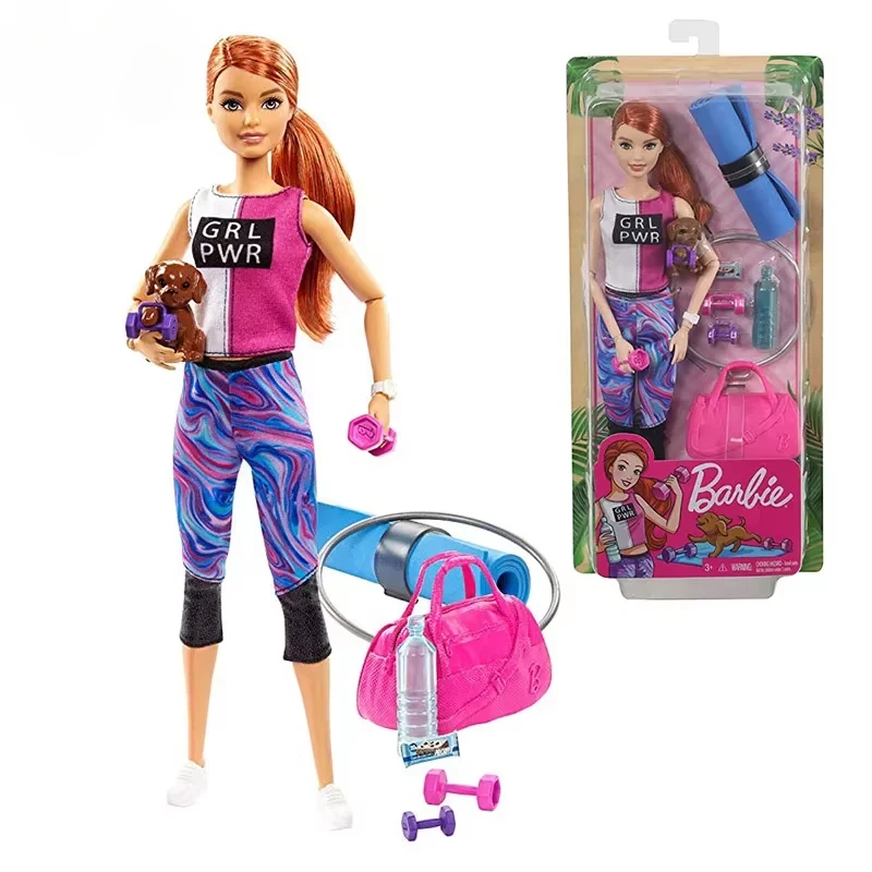 Muñeca deportiva Original Barbie gimnasia Yoga todas las articulaciones movimiento muñeca deportiva juguete educativo niña Navidad cumpleaños juguetes regalo DHL81