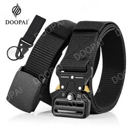 DOOPAI Tactical Men's Belts Camo Outdoor Training Hunting Army Combat Military Nylon Heavy Leather Belts For Men ремень мужской